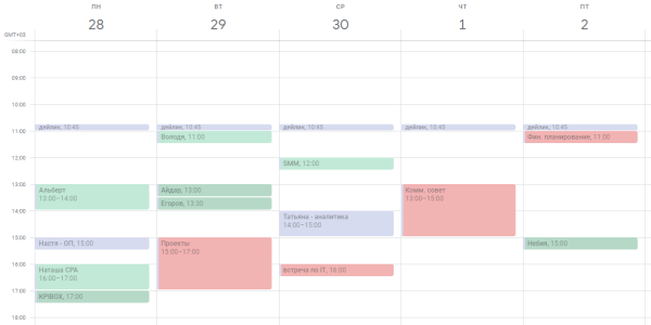Чем я занимался на должности директора по маркетингу. Расписание на неделю
Чем я занимался на должности директора по маркетингу. Расписание на неделю