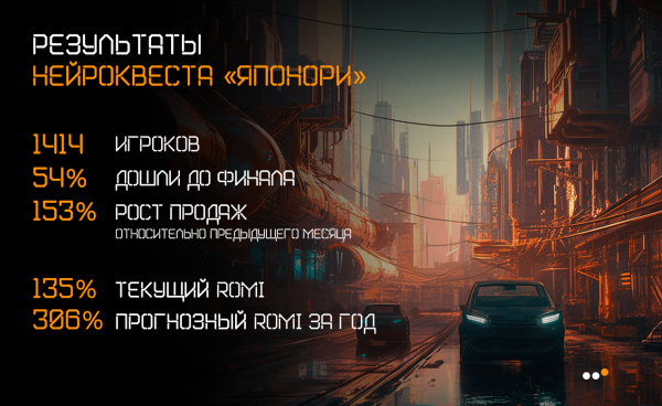 Написали с помощью нейросетей квест ВКонтакте и увеличили продажи на 153%. Кейс Японори и Студии Чижова             
                    Написали с помощью нейросетей квест ВКонтакте и увеличили продажи на 153%. Кейс Японори и Студии Чижова