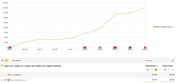 
                    Бизнес, который выжил: как мы помогли TopFranchise.ru в 2 раза увеличить рост трафика на стагнирующем рынке            
