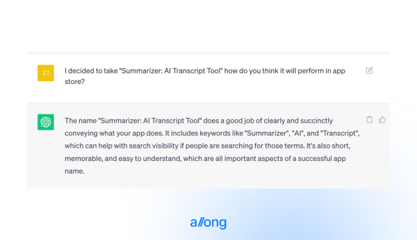 
                    Продвижение стартапа в AppStore при помощи ChatGPT            