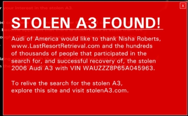 
                    Шпионаж, шифры и угон новой модели авто: как компания Audi продвигала Audi А3 через ARG-игру и получила +10 000 лидов            