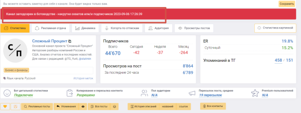 Как провести анализ тг-канала перед покупкой рекламы, чтобы избежать привлечения ботов на свой канал?
Как провести анализ тг-канала перед покупкой рекламы, чтобы избежать привлечения ботов на свой канал?