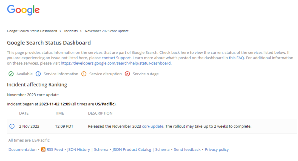Google анонсировал запуск Core update