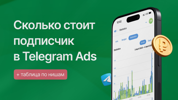
                    Сколько стоит подписчик в Telegram Ads. Таблица по нишам и цифры из кейсов            