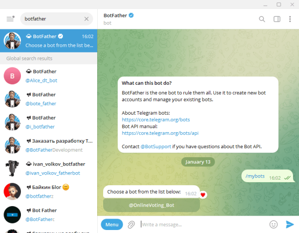 Создание меню в Телеграм боте
Создание меню в Телеграм боте