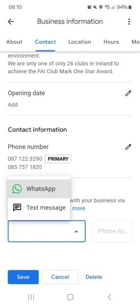 Google тестирует возможность написать бизнесу в Картах через WhatsApp или смс