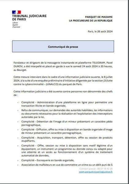 Павлу Дурову могут предъявить обвинение в 12 преступлениях